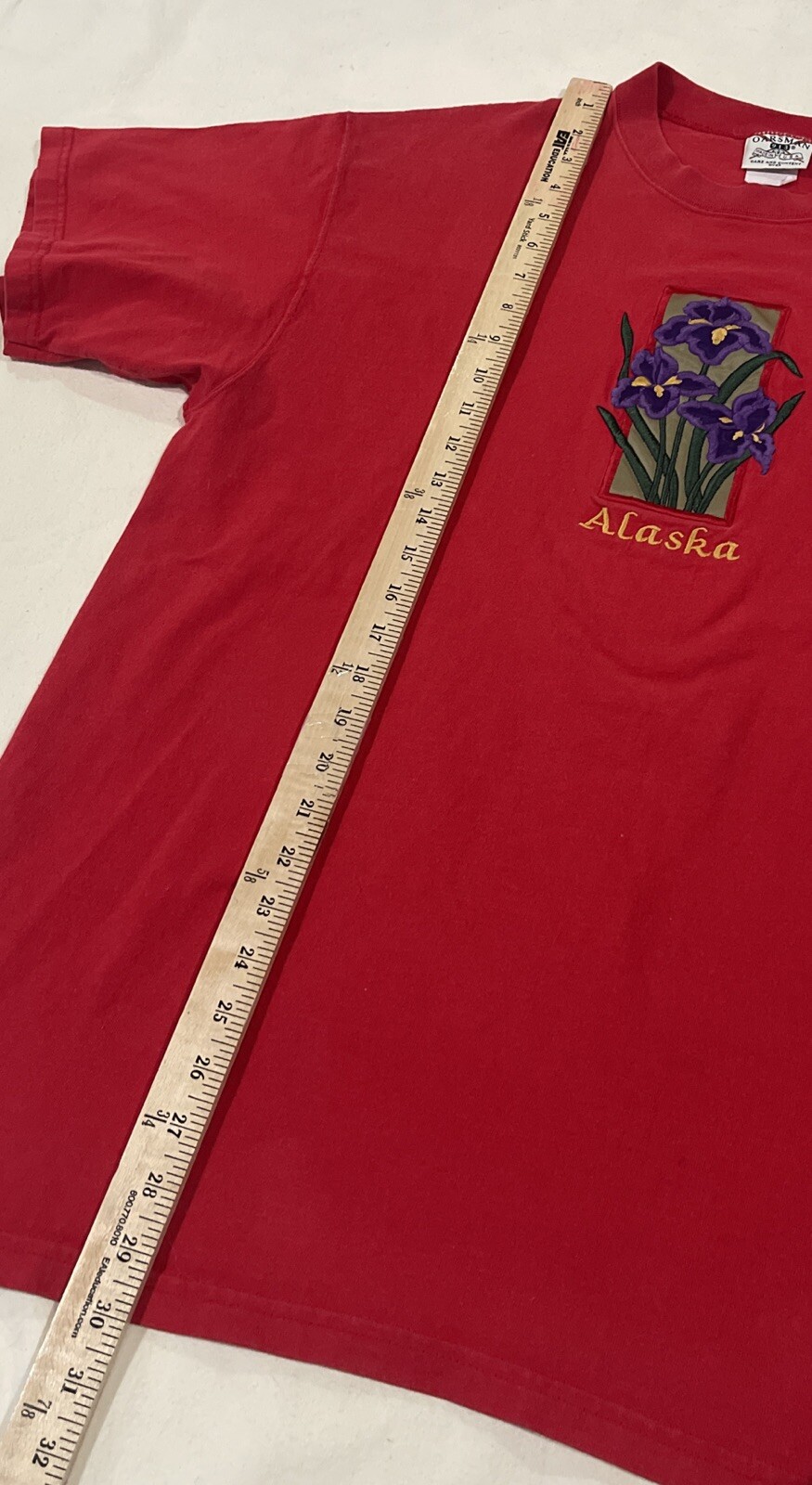 FILA T shirt vintage Oarsman 913 uomo grande rossa Alaska con logo Iris viola cucito