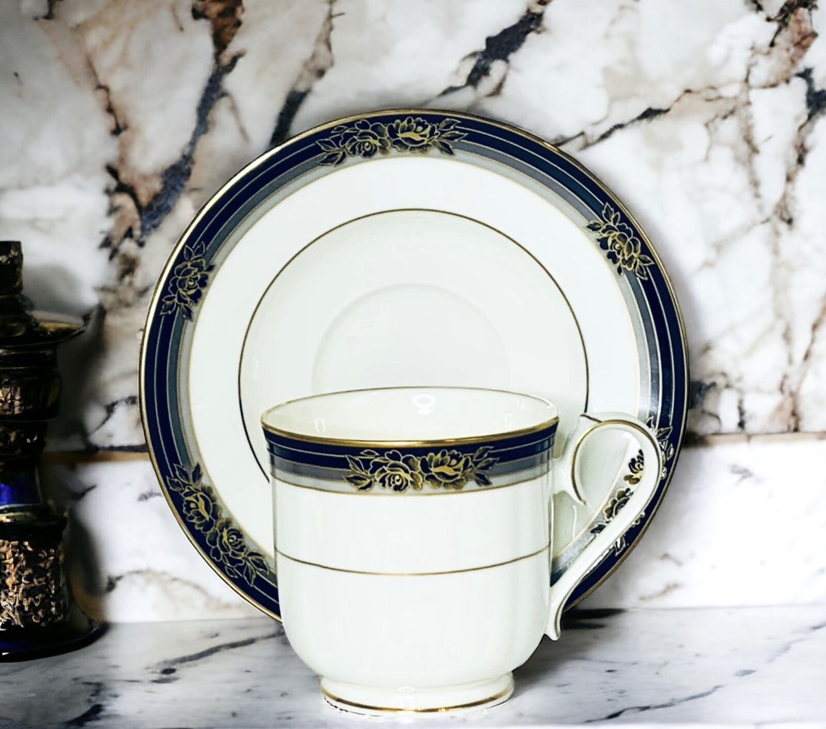 Noritake China SPELL BINDER 9733 Black Gold Bone China Cup