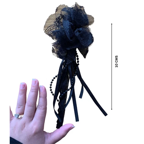 Elegant Lace Flower Tie Wedding Hat Fashion Hair Accessory EM7 BK