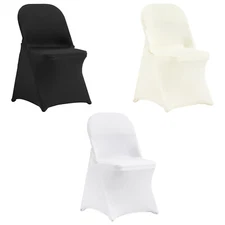 30/50/100PCS White Stretch Folding Chair Covers for Wedding Party Dining