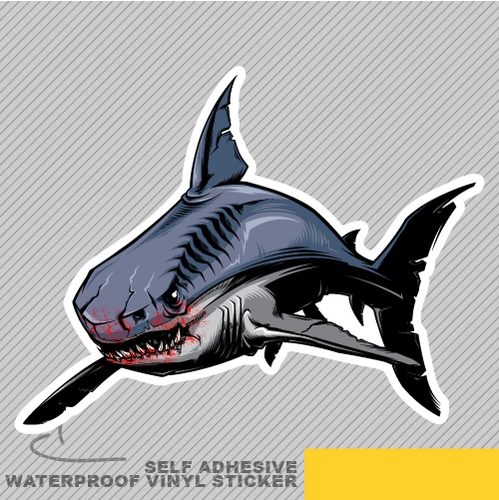 Dangerous Shark Vinyl Sticker Decal Window Car Van Bike 2722