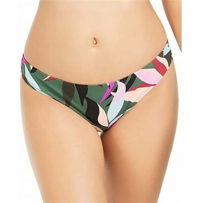 Hula Honey Hyper Tropics Bikini Bottom Junior's sz L Olive Multi