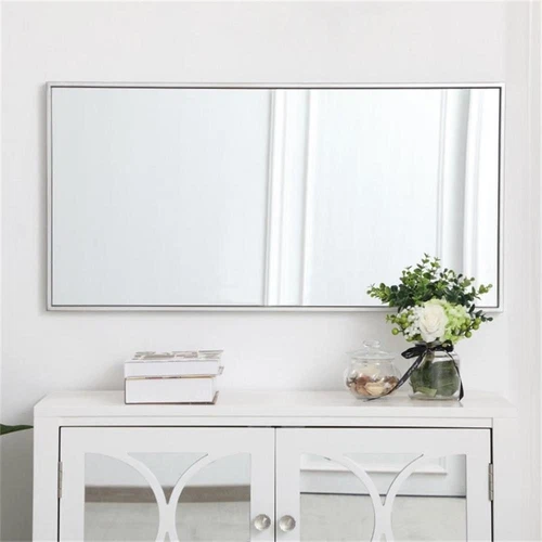 Elegant Decor Eternity 36" x 18" Contemporary Metal Frame Mirror in Silver - Picture 8 of 12