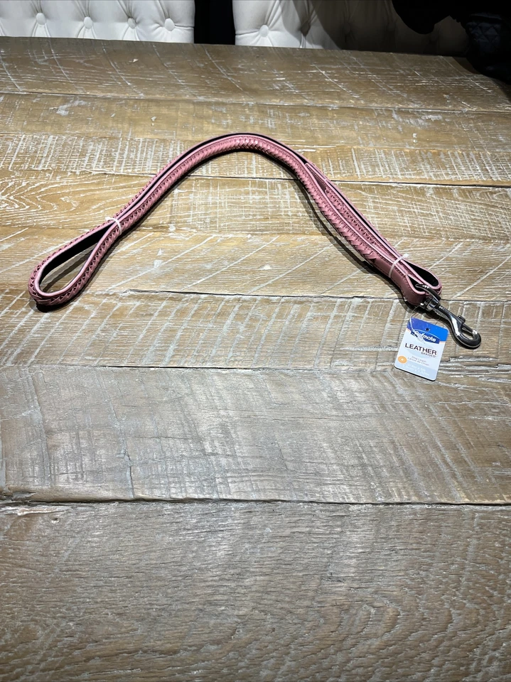 Elegante Correa de Perro Estilo Rosa Malva Mascota Cuero Trenzado Correa de Perro 5’ Foto 4 de 4