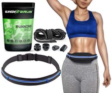 Reflective Running Belt Waist Pack 3 Pocket +Reflective No Tie Shoelaces Bundle 