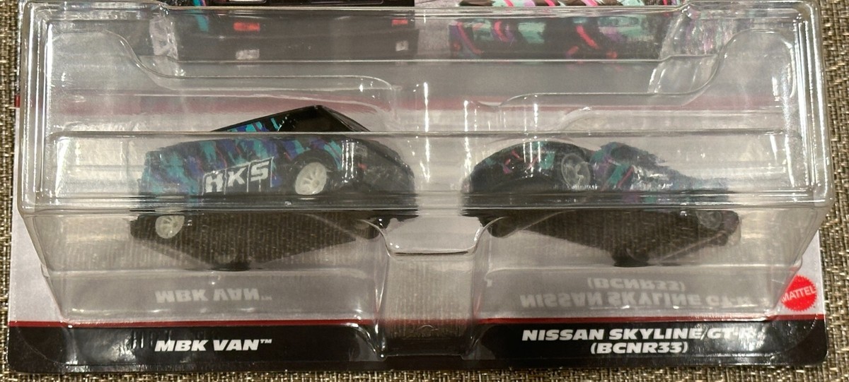 Hot Wheels Premium 2 pack NISSAN SKYLINE BCNR33 R33 GTR & MBK Van