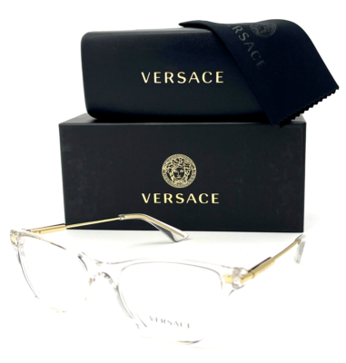 New VERSACE Eyeglasses MOD. 3309 148 54-18 140 Crystal &Gold
