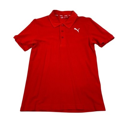 Puma Vintage 90s Y2K Polo Shirt S Rot Weiß Logo T Tee Top