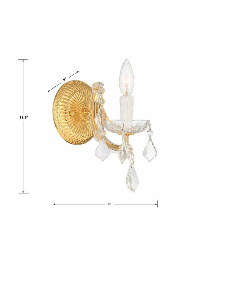 Crystorama Lighting Group 4471-CL-MWP Maria Theresa 12" de alto pared - dorado Foto 2 de 3