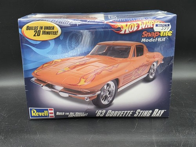 #ad Revell Snap Tite 1963 63 Chevy Corvette Sting Ray Coupe Model Car Kit 1:25 $39.95