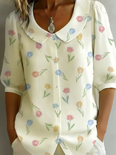 BRAND NEW 🌷GORGEOUS🌷PETER PAN COLLAR BLOUSE🌷ELBOW LENGTH SLEEVES🌷XXL UK 20🌷