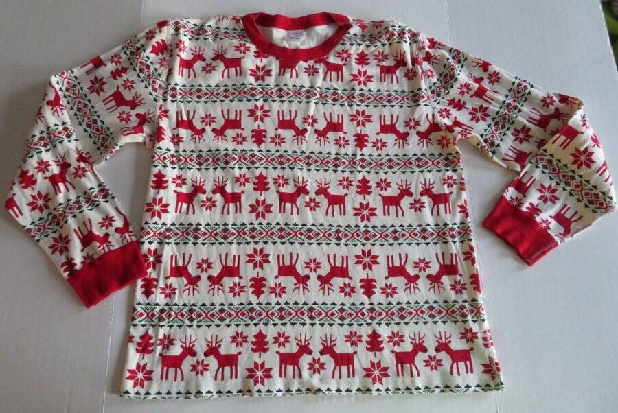 HANNA ANDERSSON Dear Deer Cotton Reindeer PAJAMA SHIRT Adult XXL Winter 2X
