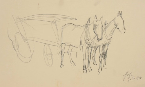 Horse Team | Painting by H. Hofer