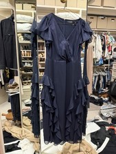 Women's Navy Blue Dress Ralph Lauren Tea Length Size 2