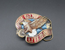 1982 Harley Davidson Ride to Live, Live to Ride Great American Belt Buckle 1036