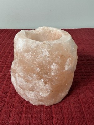 Himalayan Salt Natural Round Crystal Rock Tea Light Candle Holder