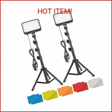 UBeesize LED Video Light Kit, 2Pcs Dimmable Continuous Portable Photography Ligh