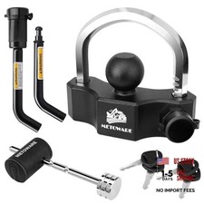 Black Heavy Duty Keyed Alike Trailer Coupler Lock Set - Heavy Duty Ball Lock