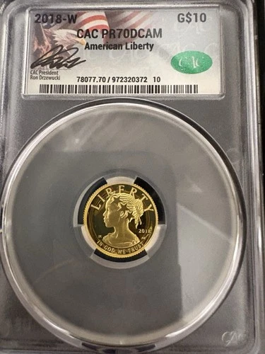 CAC 2018-W American Liberty GOLD $10 CAC PR70DCAM
