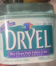 NEW 1997 Dryel Original At Home Dry Cleaning Kit Fabric Care, 4 Dryer Loads,