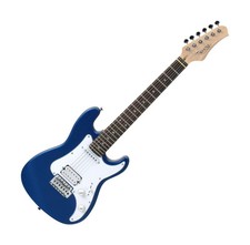 Chitarra Elettrica 3/4 Ragazzi Bambini 22 Tasti Tremolo Pick-Up Palissandro Blu