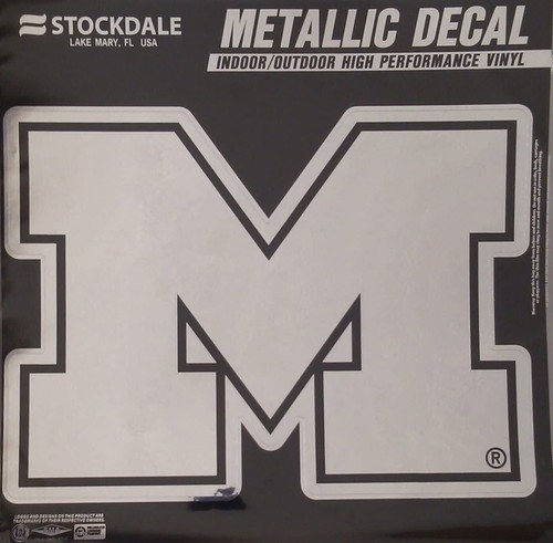 University of Michigan Wolverines 12 Inch Decal Sticker, Metallic Chrome... - 第 1/1 張圖片