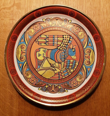 Trinity - Art Collection by Arklow, Irland,  Kunst Teller gold bunt, 19cm