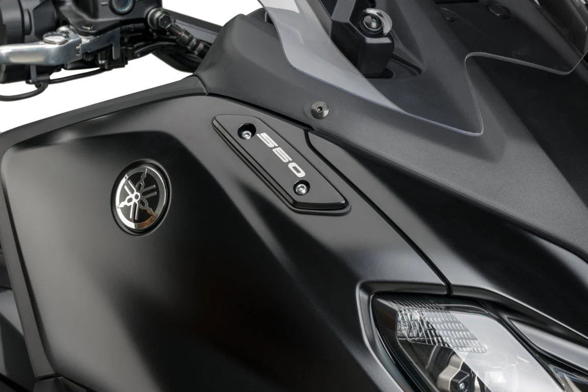 Puig Aluminium Mirror Caps | Black | Yamaha TMAX 560 2022 2024 - CLEARANCE