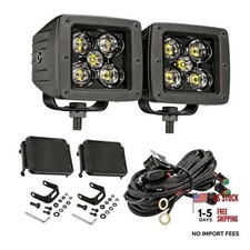 2PCS 3 Inch LED Pod Lights LED Cubes with Wiring Harness, Cover 100W Black