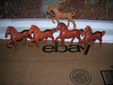 AUBURN RUBBER TOY 1950'S HORSES WAGON FARM LOT VINYL/RUBBER