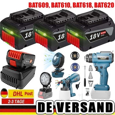 Für Bosch 18V 6AH Akku Bat618 Arbeitslicht / Heißluftpistole / Farbspritzpistole