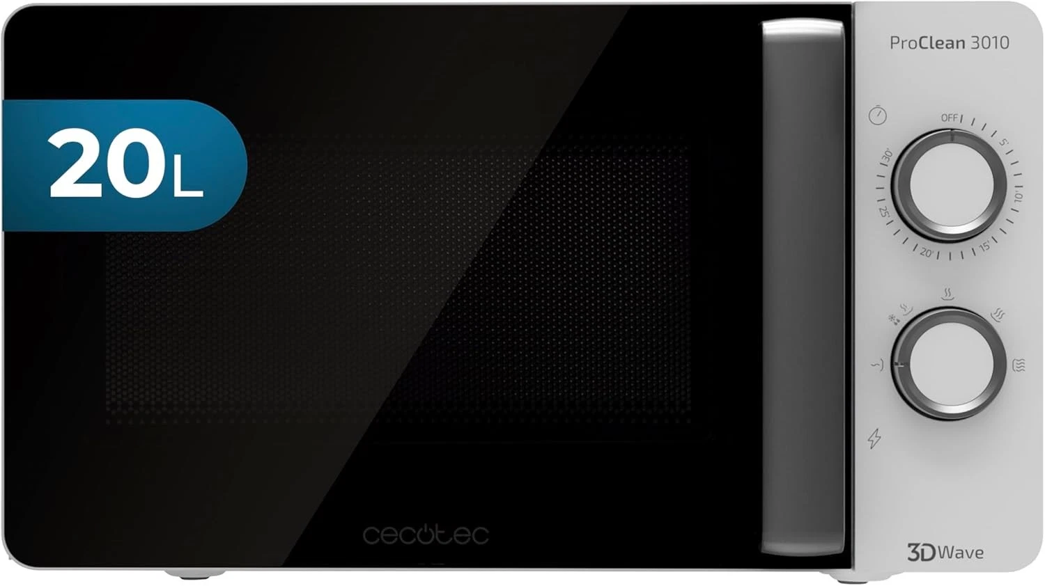 Cecotec ProClean 3010 Microwave. 700 W, 20 L capacity, Ready2Clean coating, 3DWa
Opens in a new wind