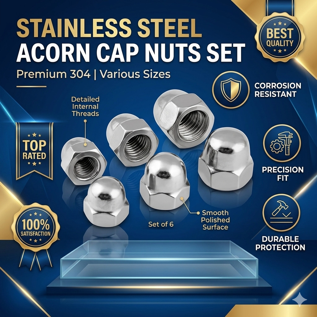 SS A2-304 Stainless Steel Acorn Nuts DIN1587 Domed Cap Nuts Metric M3 M4 M5 M6