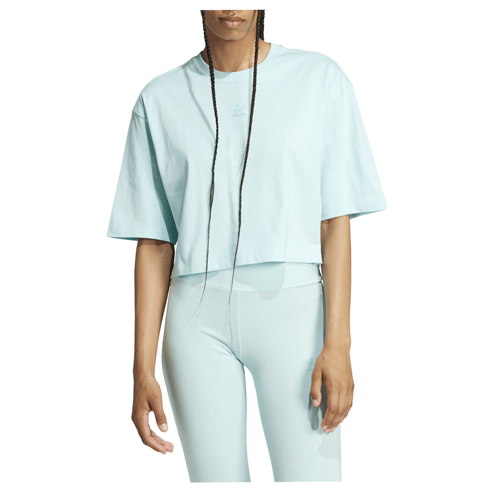 adidas Essentials Crop Crew Neck Short Sleeve T-Shirt Womens Size XS  Casual Top thumbnail 2