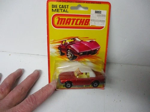 Matchbox Lesney Superfast SF6 Mercedes Tourer- METALLIC RED, bubble crack, card