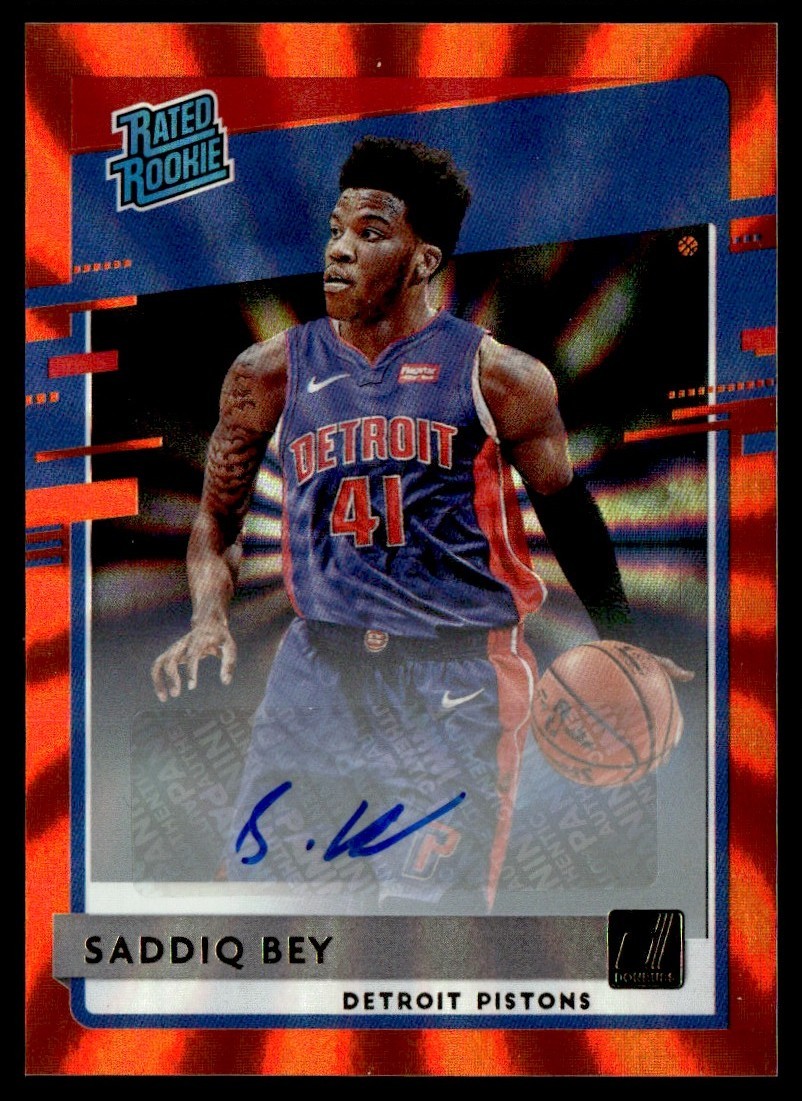2020-21 Donruss Rated Rookie Orange Laser Auto Saddiq Bey #210
