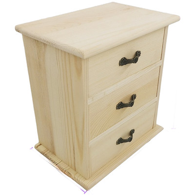 Kompaktes Schmuckkästchen aus Holz mit drei Schubladen Kiefernholz für einfach
