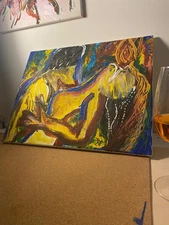 Original Abstract Expressionist Painting – ‘The Lovers’ by Besime Yildiz – Acryl