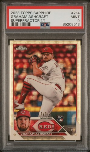 2023 Topps chrome Sapphire Graham Ashcraft 1/1 superfractor PSA 9 REDS 🔥🔥🔥
