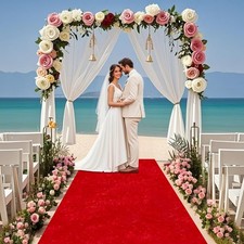 Wedding Aisle Runners Red Carpet Runner for Party 4FTx15FT Velvet Aisle Runne...