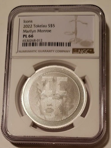 Tokelau 2022 1 oz Silver $5 Marilyn Monroe - ICON Hologram PL66 NGC Low Mintage