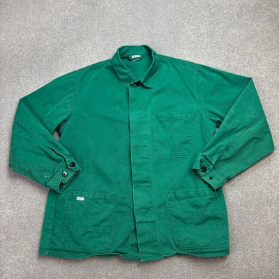 #ad VTG French Jacket Adult Large Green Workwear Sanfor Chore Canvas Utility Mens $60.36