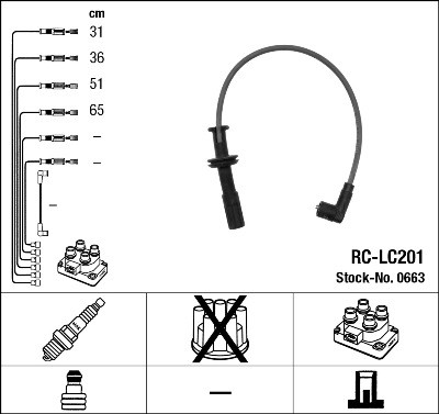 IGNITION CABLE KIT 0663 FOR LANCIA KAPPA/SW 838 A4.000 2.0L 4cyl KAPPA - Picture 2 of 10