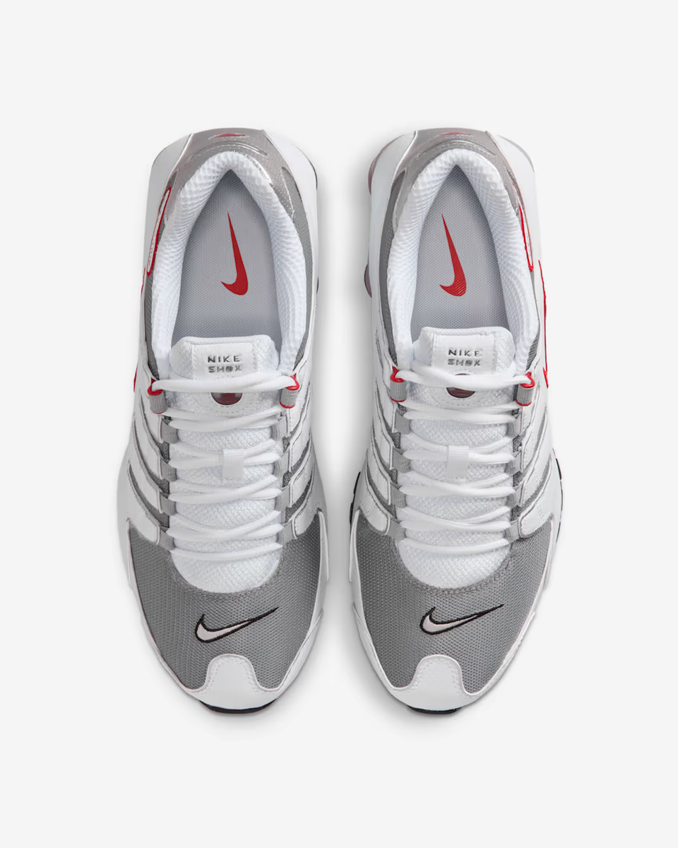 Nike Shox NZ Men's Shoes in White/Sport Red/Cool Grey Trainers | eBay
