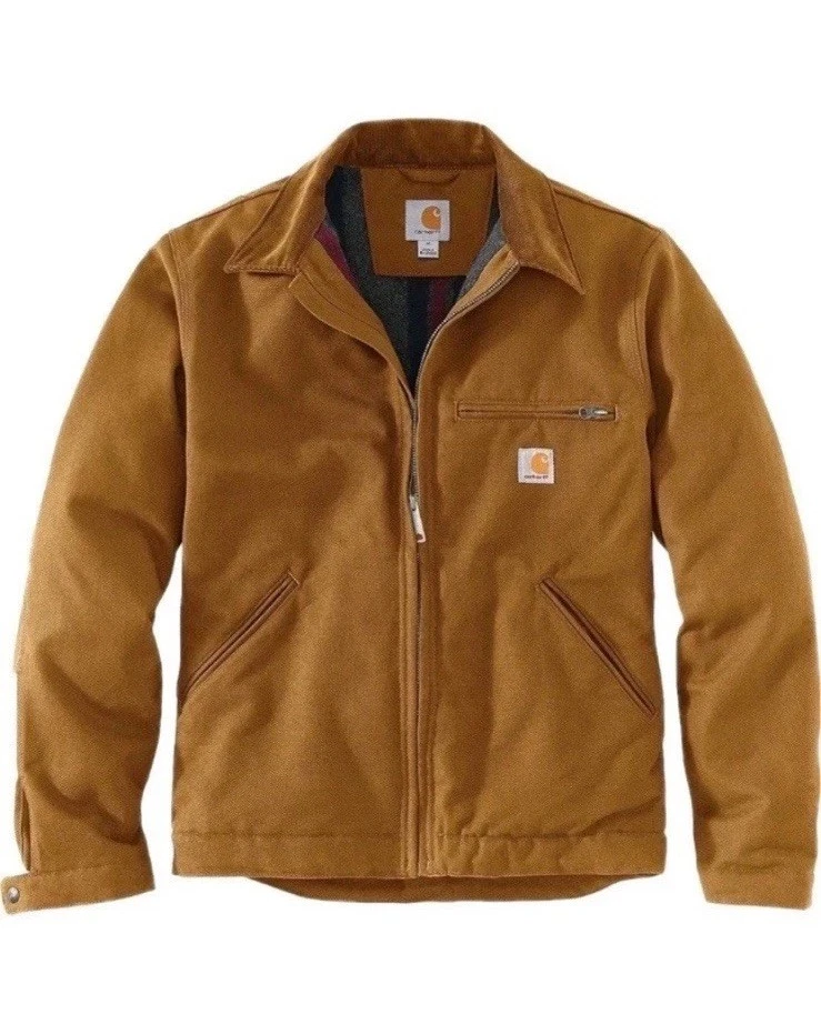 NWT Carhartt Men’s Relaxed Fit XL Brown 103828 Duck Canvas Detroit Work Jacket - Image 2 of 4