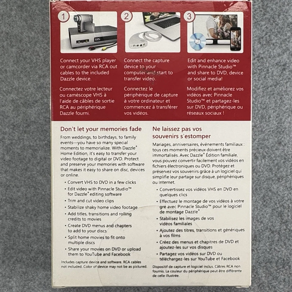 Pinnacle Dazzle Home Edition Home Movies to DVD & Digital Converter EUC - Image 2 of 4