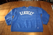 Vintage 90s Kentucky Wildcats Russell Crewneck Sweatshirt Large Blue Made in USA