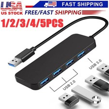 4 Port USB 3.0 Splitter Multi Adapter 5Gbps High Speed For PC Desktop Laptop LOT