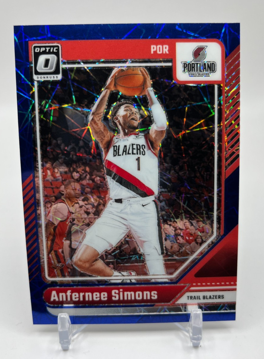 2024-25 Panini Donruss Optic Anfernee Simons #128 Blue Velocity Prizm