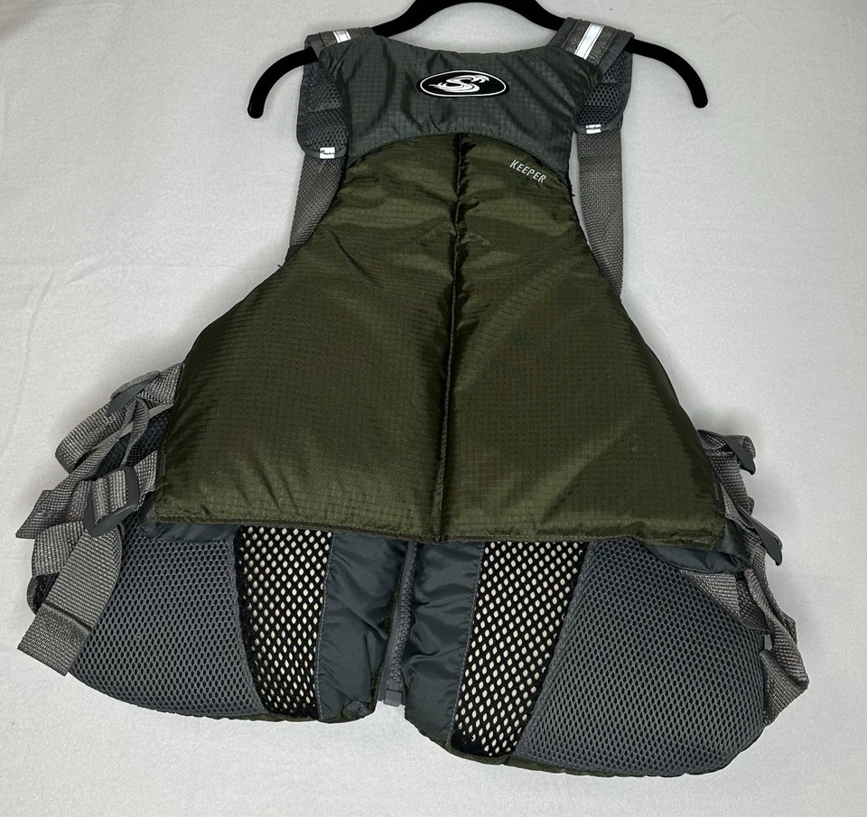 Chaleco salvavidas Stohlquist Keeper pesca kayak PFF (XL) espalda de malla verde Foto 3 de 4